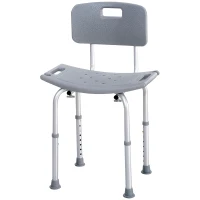 HOMCOM Chaise de Douche siège de Douche Ergonomique Hauteur réglable Pieds antidérapants Charge Max. 136 Kg alu HDPE(m-11)