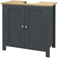 kleankin Mobile Sottolavabo in Truciolato e MDF a 2 Ante con Ripiano Interno Regolabile, 60x30x60 cm, Grigio(m-11)