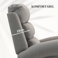 HOMCOM Relaxstoel met opsta-functie, 8 massagepunten, verwarmbare rugleuning, linnenlook, lichtgrijs(m-7)