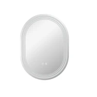 kleankin Miroir de salle de bain ovale lumineux LED 3 couleurs luminosité réglable interrupteur tactile, anti-buée, 70 x 50 cm(m-1)