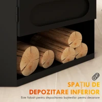 HOMCOM Șemineu pe Bioetanol Independent, Arzător de 1,2L, Durată 3 Ore, Suprafață Încălzită 20-25 m², Negru(m-10)
