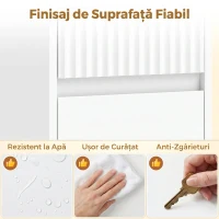 HOMCOM Dulap de Baie Înalt, Dulap Independent cu Raft Reglabil, Alb(m-7)