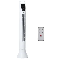 HOMCOM Ventilateur colonne oscillant silencieux 40 W télécommande panneau contrôle tactile 3 vitesses hauteur 91,5 cm blanc(m-12)