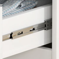 HOMCOM Modern Dressoir met 4 Laden, Kledingkast, Kiepbeveiliging en Voetjes, Wit(m-9)
