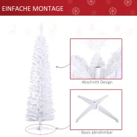 HOMCOM kerstboom dennenboom met kunststof standaard 390 takpunten wit Ø 55 x 180 h cm(m-7)