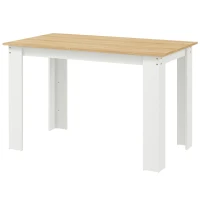 HOMCOM Dining Table for 4-6 People, Kitchen Table with Wood Effect for Dining Room, Oak and White(m-11)