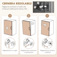 HOMCOM Mobile Dispensa Stile Country con Mensole Regolabili, Armadietti e Cassetto, in Legno, 101x39x180 cm, Grigio(m-8)