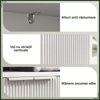 HOMCOM Dulap pentru sub chiuvetă cu raft interior reglabil și raft deschis, din lemn, 60x33x63 cm, alb(m-7)