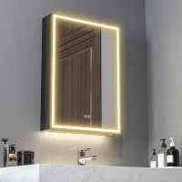 HOMCOM LED Mirror Bathroom Cabinet, with Shaver Socket(m-2)