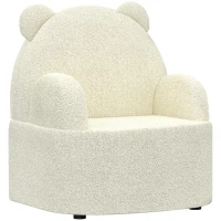 AIYAPLAY Kindersessel, Bärenform, weicher Teddyfleece, bis 3 Jahre, 52x48x59 cm, Beige(m-1)