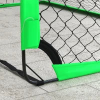 SPORTNOW Juego de 2 Porterías de Fútbol para Niños Porterías de Fútbol Plegables con Luz LED 120x90x90 cm Verde(m-9)