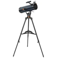 Outsunny Spiegelteleskop , 114 mm Objektiv, 2 Okulare, Sucherfernrohr, Aluminium, Dunkelblau(m-1)