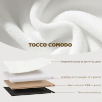 HOMCOM Pouf Contenitore Pieghevole con Vano da 72L e Rivestimento in Velluto, 76x38x35 cm, Crema(m-5)