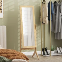 HOMCOM Miroir en pied grand miroir de sol inclinaison réglable pour dressing chambre 47 x 46 x 148 cm en chêne(m-10)