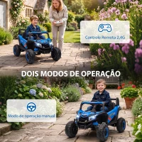 AIYAPLAY Carro Elétrico para Crianças 12V com 2 Motores Controlo Remoto 2,4G Velocidade até 7 km/h e USB 96x61x56 cm Azul(m-4)
