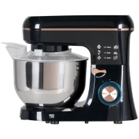 HOMCOM Blender, keukenmachine, roerapparaat, 6 standen, 5,5L roestvrijstalen kom, zwart(m-10)