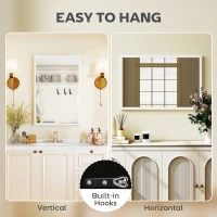HOMCOM Wall Bathroom Mirror, 60 x 40 cm Wall-Mounted Mirror for Living Room, Bedroom, Hallway, White(m-5)