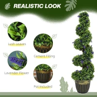HOMCOM Set of Two 115cm Artificial Lavender Trees(m-4)