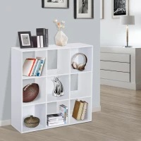 Meuble de rangement contemporain cubes 9 casiers 91L x 30l x 91H cm blanc(m-10)