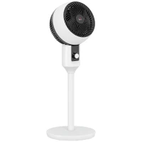 HOMCOM Ventilateur sur pied 45 W ventilateur circulateur d'air 3 niveaux, oscillation réglable à 70°, noir et blanc(m-11)