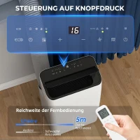 HOMCOM Mobiles Klimagerät 12.000 BTU mit Inverter-Technologie, Klimaanlage mit 60° Schwenkfunktion, 24H-Timer, Fernbedienung(m-6)