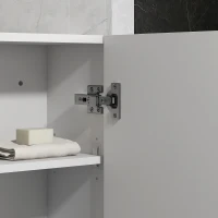 kleankin Mobiletto Bagno in MDF a Muro con 3 Ripiani e Ripiano Superiore Regolabile, 37x22.5x70 cm, Bianco(m-8)