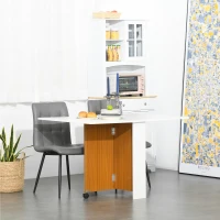 HOMCOM Tavolo da Pranzo Allungabile, Design Moderno, Tavolo Pieghevole Salvaspazio con Ruote 120 × 80 × 73cm(m-10)