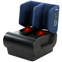 HOMCOM 2-in-1 beenmassageapparaat met warmte, luchtcompressie, timer, 3 modi & intensiteiten, blauw en zwart(m-14)