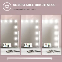 HOMCOM 14 LED bulb Tabletop Makeup Mirror, with Adjustable Settings(m-5)