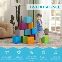 HOMCOM Klim- en kruipspeelgoed voor kinderen, zacht EPE-schuim, 20x20x20 cm, veelkleurig, 1-3 jaar(m-7)