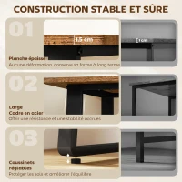 HOMCOM Bureau d'Ordinateur 120 cm, Bureau Simple, Pieds Réglables, pour Petit Espace, Travail à Domicile, Étude, Brun Rustique(m-5)