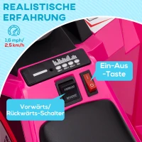 HOMCOM Elektrische Kinderquad, 2,5 km/u, Voor- & Achteruitgang, voor 18-36 Maanden, Roze(m-4)