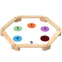 AIYAPLAY Poutre d'équilibre en bois pour enfants parcours de motricité modulable 6 pièces pour intérieur et extérieur naturel(m-1)