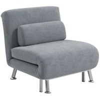 HOMCOM Adjustable Back Futon Sofa Chair - Grey(m-1)
