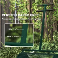 Outsunny Kompoststreuer 75L 61x40cm Düngerstreuer Rasen Garten mit T-Griff Mesh-Korb Metall Grün(m-6)