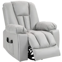 HOMCOM Massagesessel Relaxsessel Seniorensessel, Fernbedienung, Seitentaschen, 94 cm x 96 cm x 106 cm, Grau(m-11)