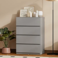 HOMCOM Chest of Drawers, 4-Drawer Storage Cabinets, Modern Dresser, Storage Drawer Unit for Bedroom(m-10)
