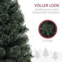 HOMCOM Kerstboom, levensecht uiterlijk, ingebouwde LED's, dimbaar, 8 modi, 45 x 90 cm, Groen(m-7)
