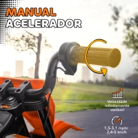 AIYAPLAY Moto Elétrica Infantil 12V com Música, Velocidade 2,4-5 km/h, Rodas Auxiliares, 107x56x70 cm, Laranja(m-4)