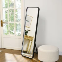 HOMCOM Espejo de Cuerpo Entero con Luces LED Espejo de Pie 151,5x50 cm Independiente o Pared con Luz Ajustable de 3 Colores(m-11)