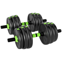 SPORTNOW Hantelset verstellbar 20 KG Kurzhantel Set Kurzhanteln Langhanteln Hanteln Set für Krafttraining(m-1)