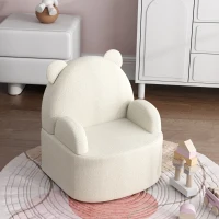 AIYAPLAY Kindersessel, Bärenform, weicher Teddyfleece, bis 3 Jahre, 52x48x59 cm, Beige(m-9)