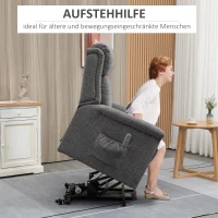 HOMCOM elektrische relaxfauteuil met opstahulp incl. afstandsbediening staalgrijs(m-4)