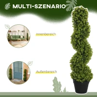 HOMCOM Set van 2 decoratieve planten, kunstplanten in pot, kunstplanten voor thuis, binnen en buiten, 90 cm, groen(m-5)