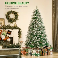 HOMCOM 6FT Artificial Christmas Tree with Pine Cones, Holiday Home Xmas Decoration Automatic Open, Green(m-4)