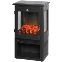 HOMCOM Cheminée électrique foyer électrique poêle 1000 W ou 2000W simulation flammes LED luminosité réglable avec thermostat(m-11)