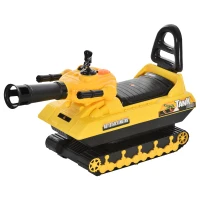 HOMCOM Sitzbagger für Kinder Spielzeugauto für 3 Jahre Kinder Rutscherauto Laufrad Panzer mit Stauraum Bälle Gelb+Schwarz, 68 x 24 x 41,5 cm(m-1)