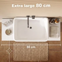 HOMCOM Meuble sous lavabo, meuble de salle de bain avec 2 tiroirs, style moderne, 80 x 30 x 60 cm, blanc(m-5)
