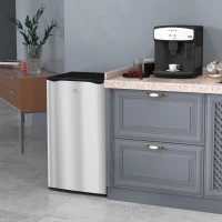 HOMCOM Under Counter Fridge, 91L Small Fridge with Chiller Box, Removable Shelf, Reversible Door, Adjustable Legs, Mini Refrigerator,  Silver Tone(m-10)