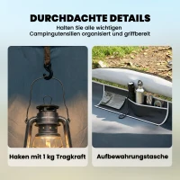 Outsunny Campingzelt für 2-4 Personen wasserdicht Familienzelt mit 3 Türen abnehmbar Regendach Bodenplane Tragetasche Dunkelblau(m-9)